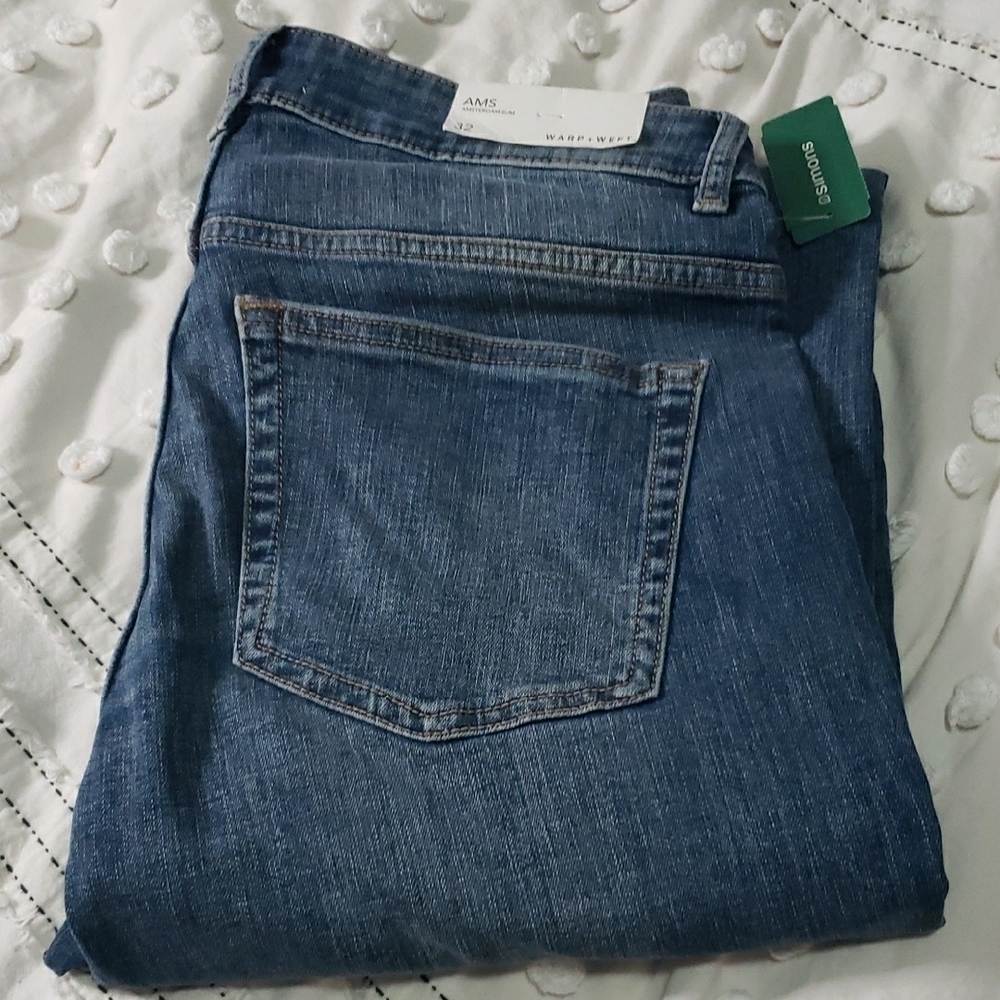 Warp + weft men's Amsterdam slim Blue Jeans 32x32 nwt